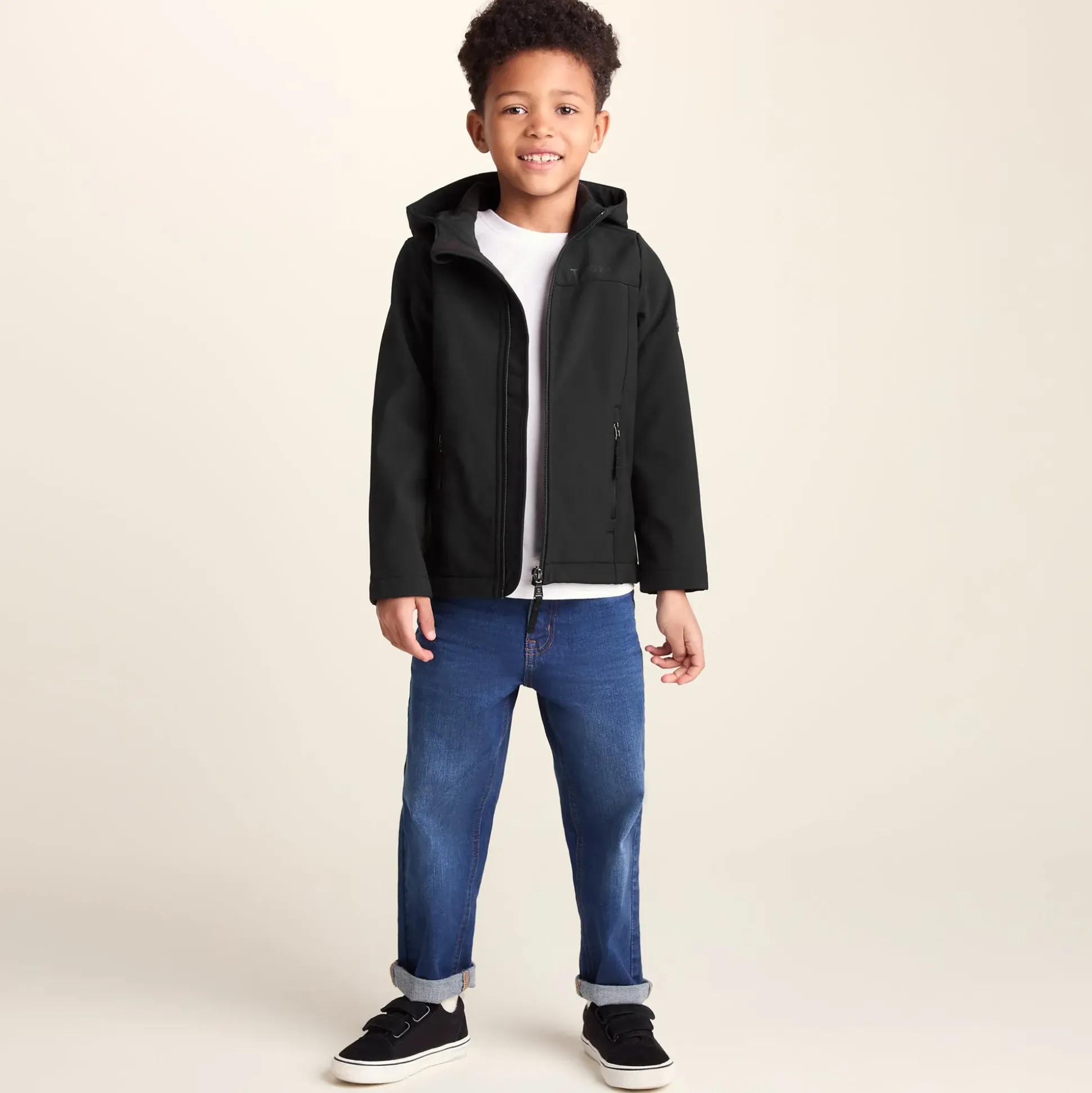 Koroma Kids Softshell Hooded Jacket - Black