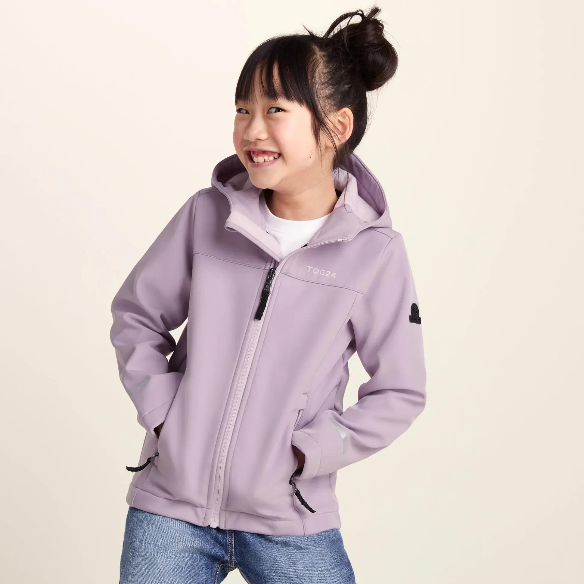 Koroma Kids Softshell Hooded Jacket - Lavender Grey