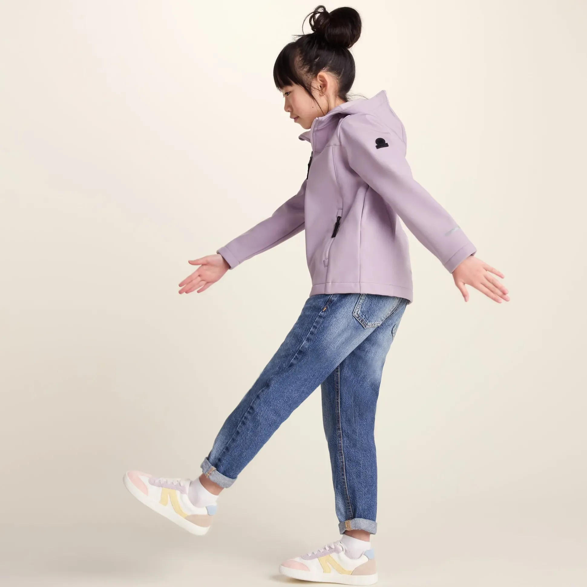 Koroma Kids Softshell Hooded Jacket - Lavender Grey