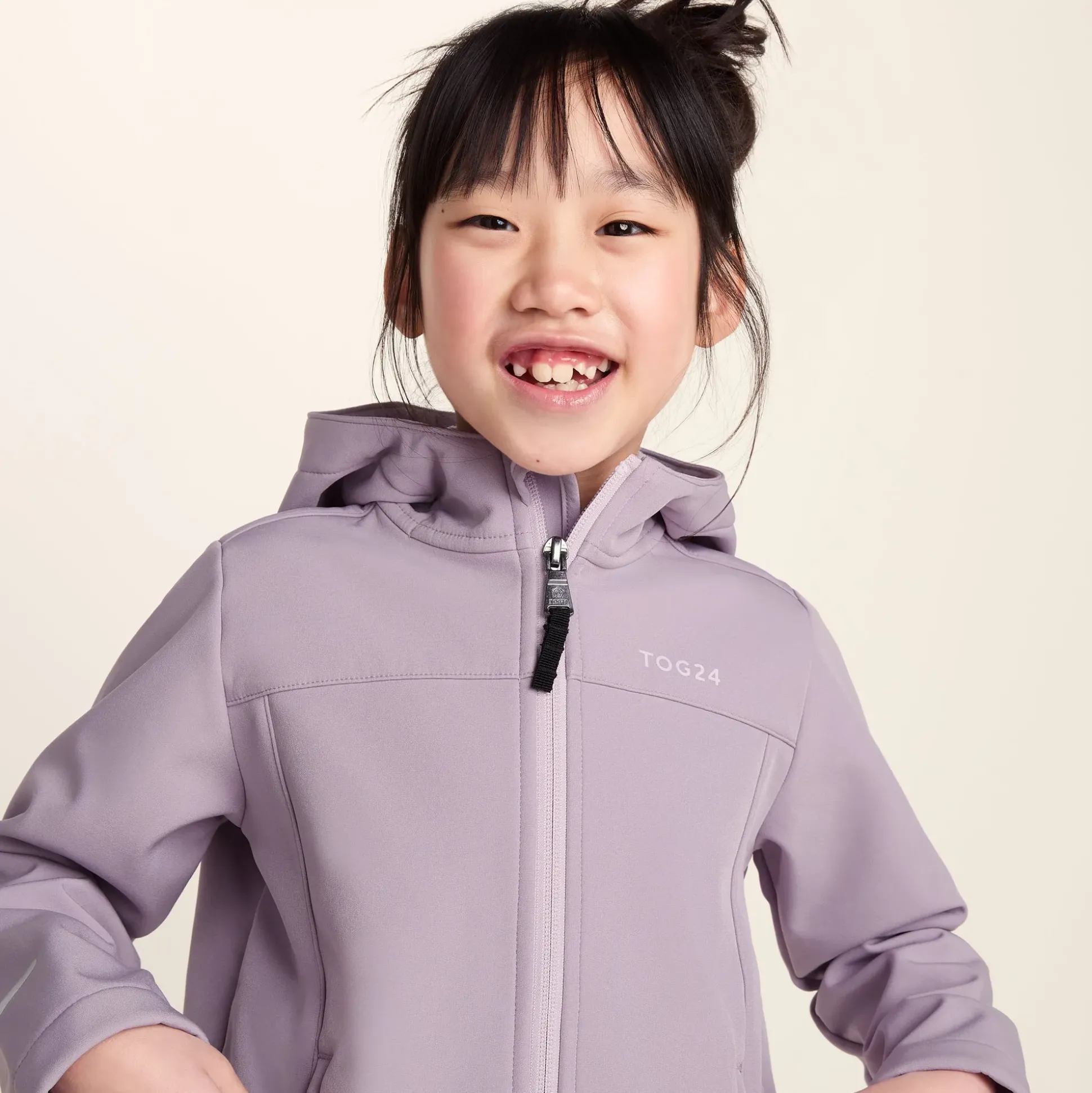 Koroma Kids Softshell Hooded Jacket - Lavender Grey
