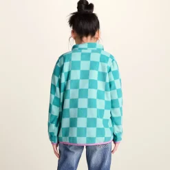 Lacaune Kids Shaun the Sheep Fleece Zip Jacket - Spearmint/Bubblegum Checkerboard