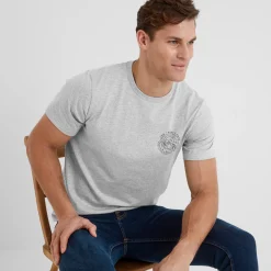Lakes Mens 100% Cotton Supersoft T-Shirt - Light Grey Marl
