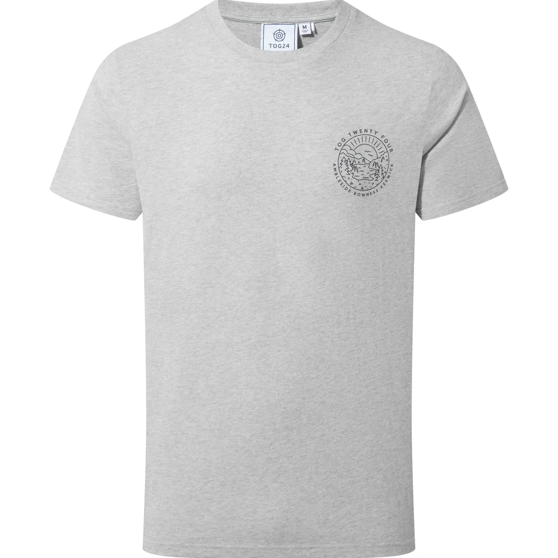 Lakes Mens 100% Cotton Supersoft T-Shirt - Light Grey Marl