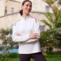 Larelle Womens Half Zip Sweatshirt - Vanilla