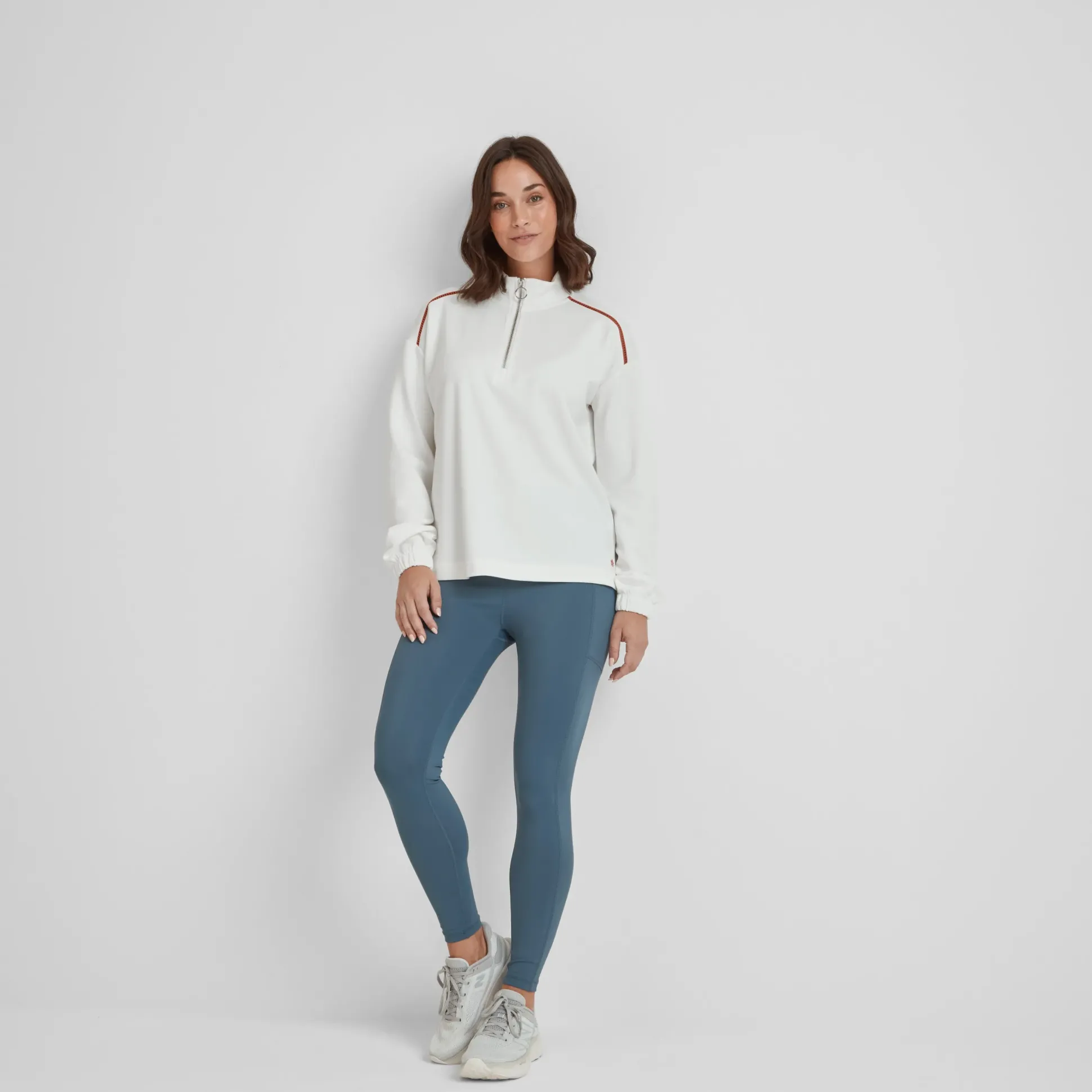Larelle Womens Half Zip Sweatshirt - Vanilla