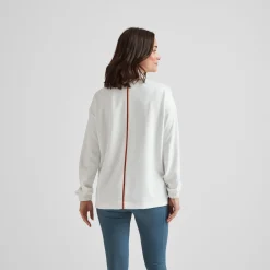 Larelle Womens Half Zip Sweatshirt - Vanilla