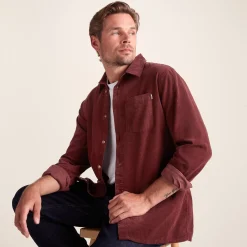 Lenny Mens Long Sleeve Lightweight Corduroy Shirt - Port
