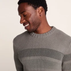 Leonard Mens Chunky Knitted Jumper - Mid Grey