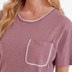 Liana Womens 100% Cotton Supersoft T-Shirt - Mauve