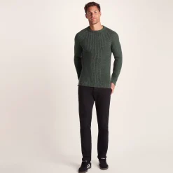 Logan Mens Chunky Knitted Jumper - Light Forest
