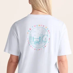 London Womens 100% Cotton Supersoft Relaxed Fit T-Shirt - Optic White