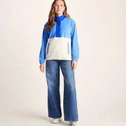 Lowca Womens Relaxed Fit 1/2 Zip Microfleece - Cornflower Blue