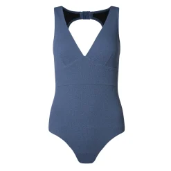 Maggie Womens Mesh Lined One Piece Swimsuit - Smokey Blue