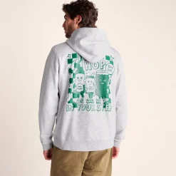 Malley Mens Relaxed Fit Supersoft Hattie Clark Hoody - Light Grey Marl