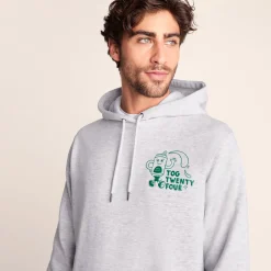 Malley Mens Relaxed Fit Supersoft Hattie Clark Hoody - Light Grey Marl
