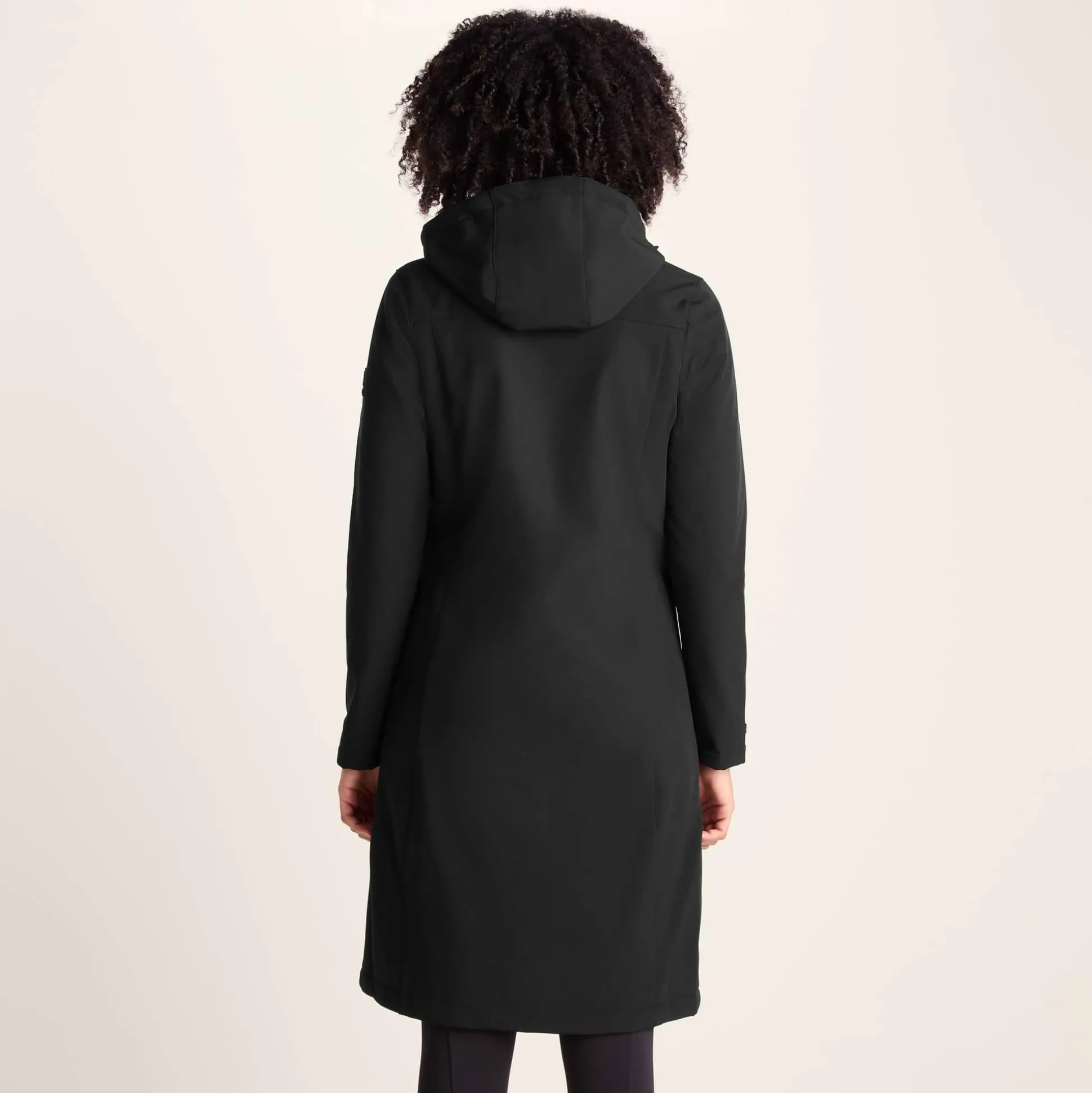 Marina Womens Long Water Resistant Softshell Jacket - Black