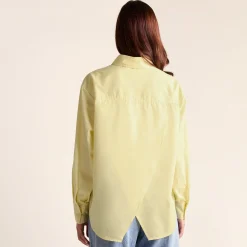 Marnie Womens 100% Cotton Oversized Shirt - Butter Yellow