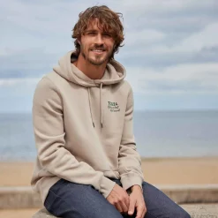 Marsden Mens Supersoft Knit Look Fleece Hoody - Hazelnut