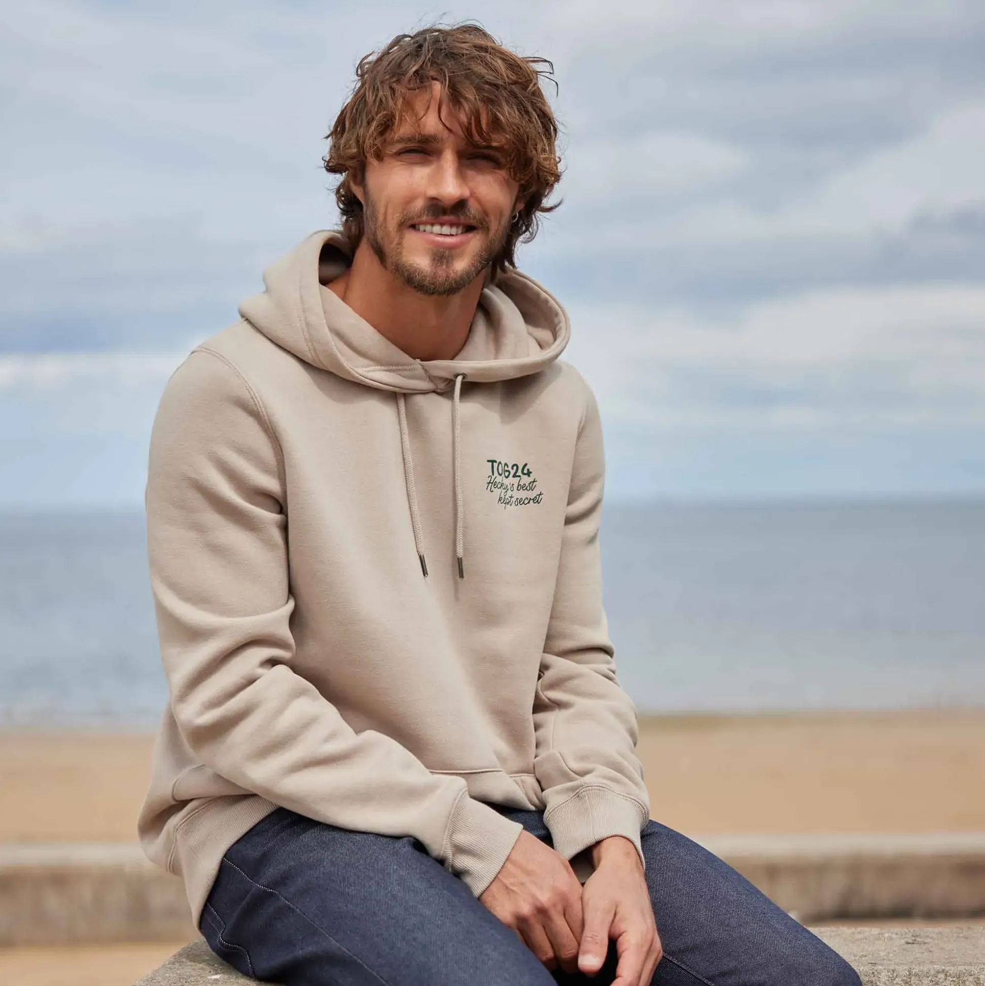 Marsden Mens Supersoft Knit Look Fleece Hoody - Hazelnut