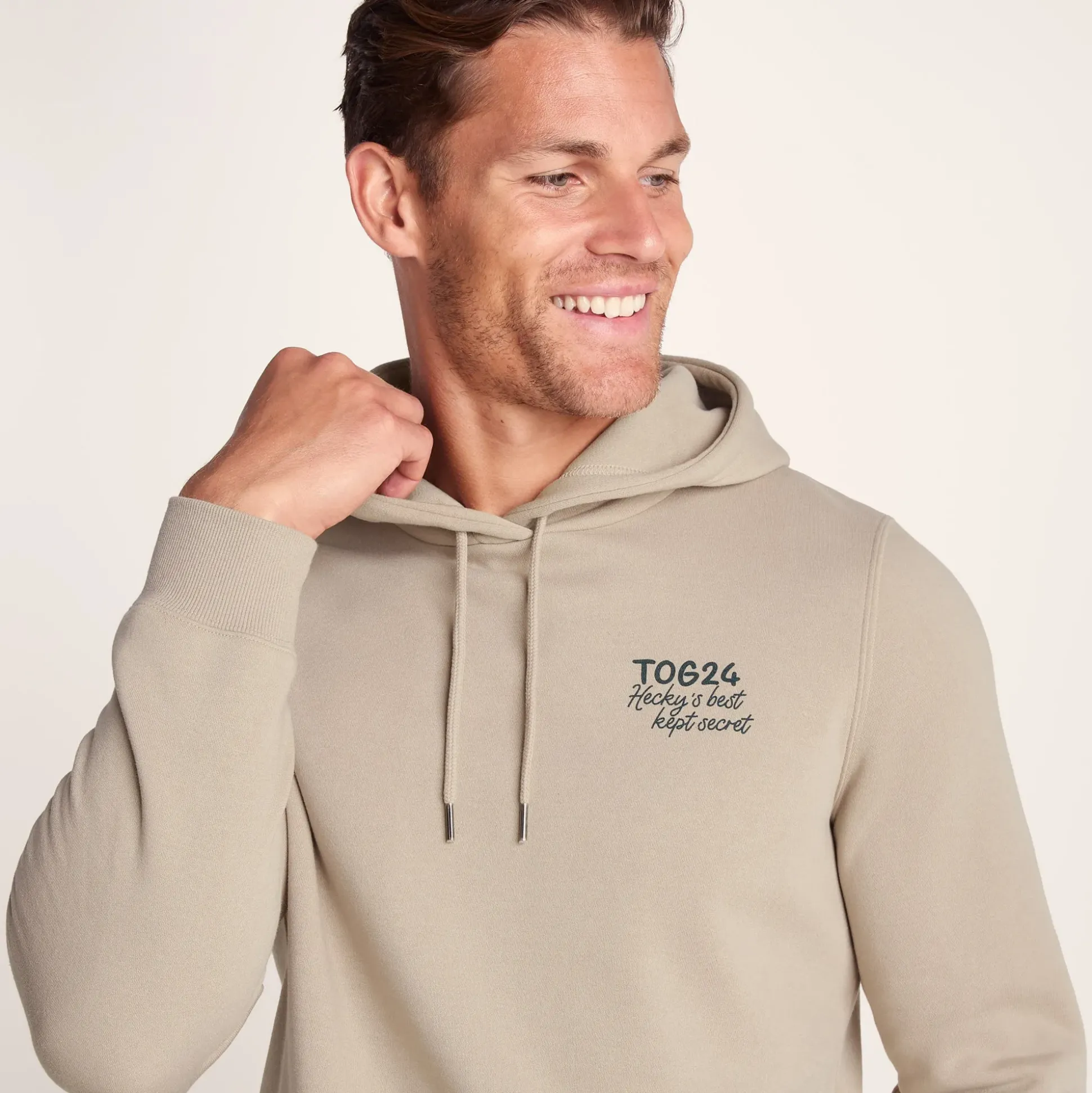 Marsden Mens Supersoft Knit Look Fleece Hoody - Hazelnut