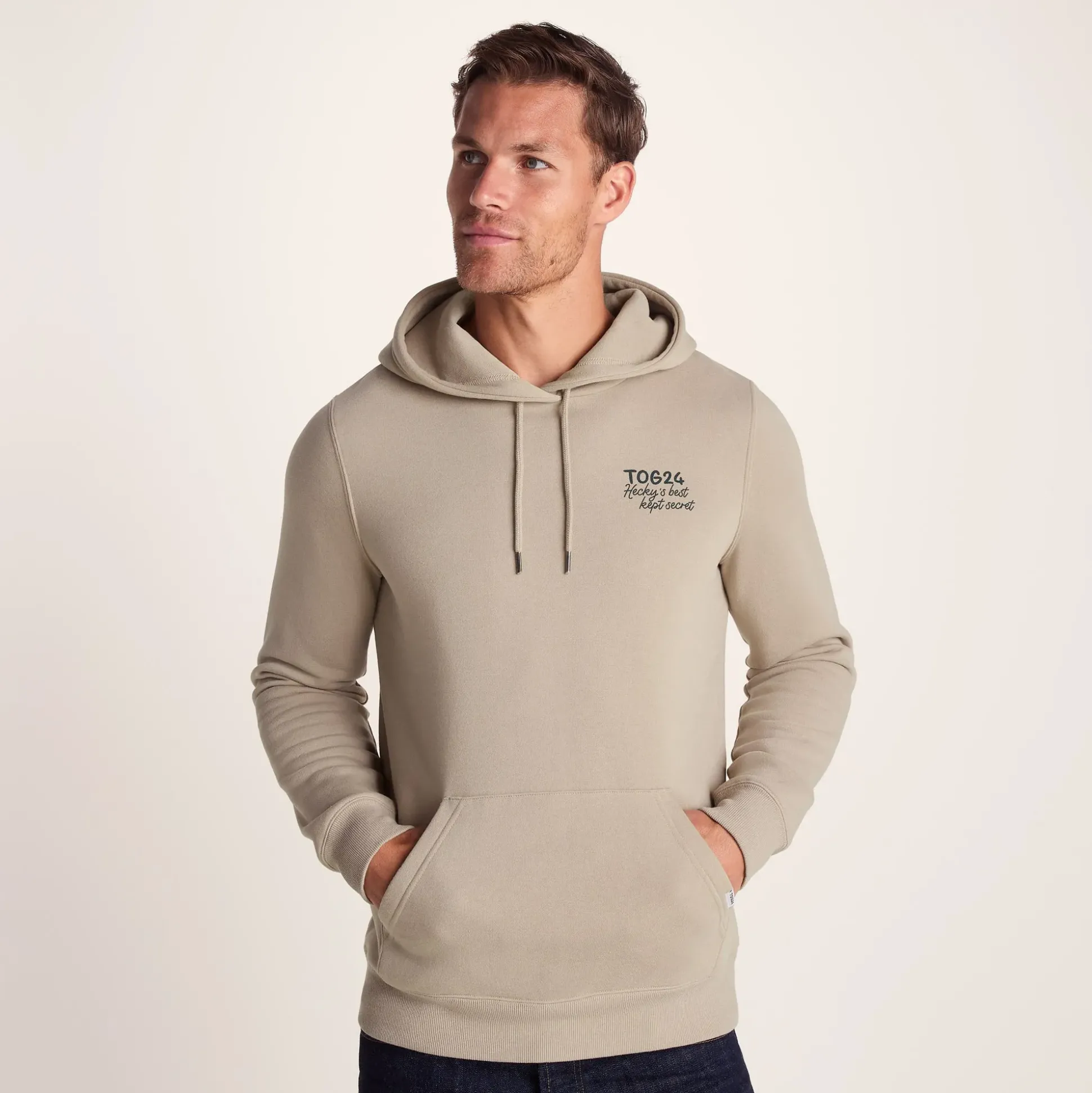Marsden Mens Supersoft Knit Look Fleece Hoody - Hazelnut