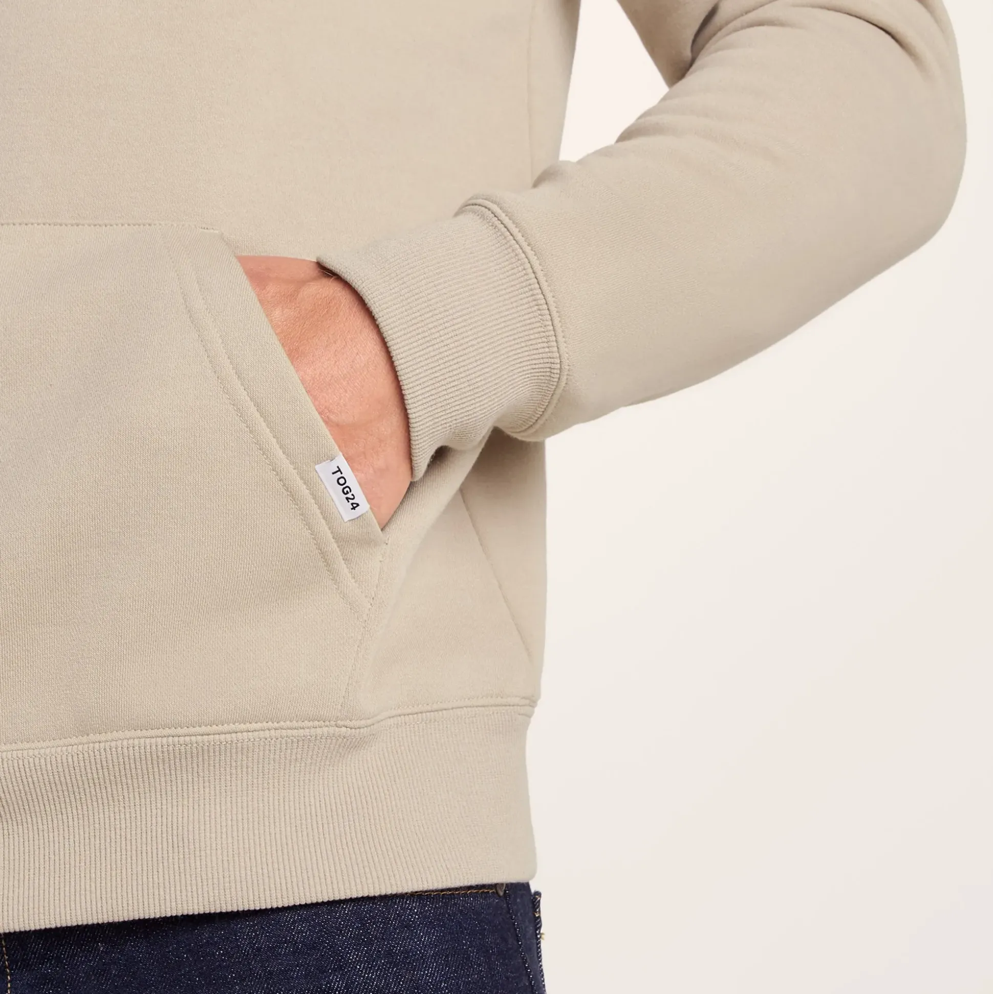 Marsden Mens Supersoft Knit Look Fleece Hoody - Hazelnut