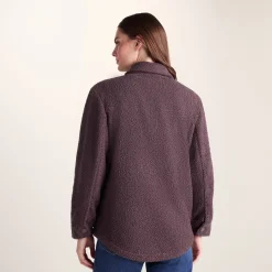 Maxine Womens Supersoft Sherpa Fleece Shacket - Dark Mauve