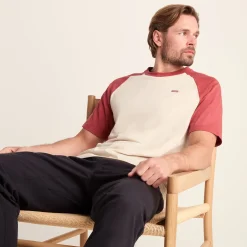 McGill Mens 100% Cotton Supersoft T-Shirt - Warm Cloud/Garnet Red