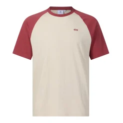 McGill Mens 100% Cotton Supersoft T-Shirt - Warm Cloud/Garnet Red