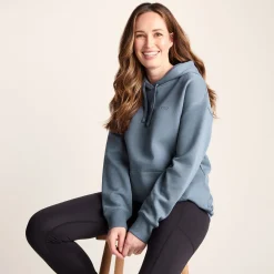 Meera Womens 100% Cotton Relaxed Fit Hoody - Smokey Blue