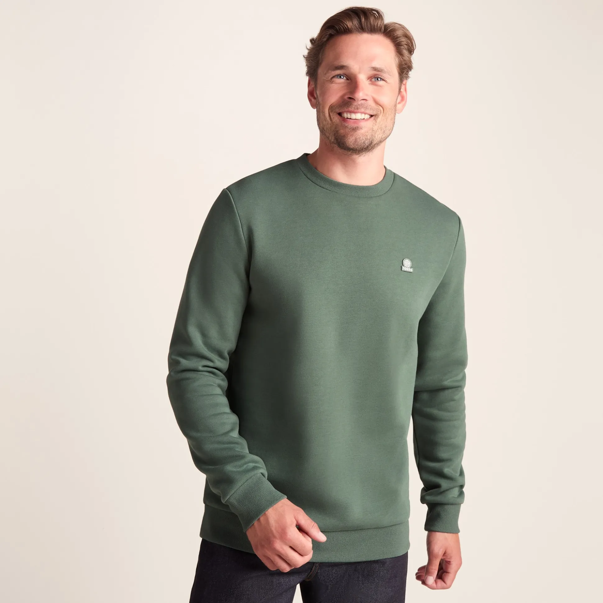 Mellor Mens Supersoft Cotton Rich Sweat - Light Forest