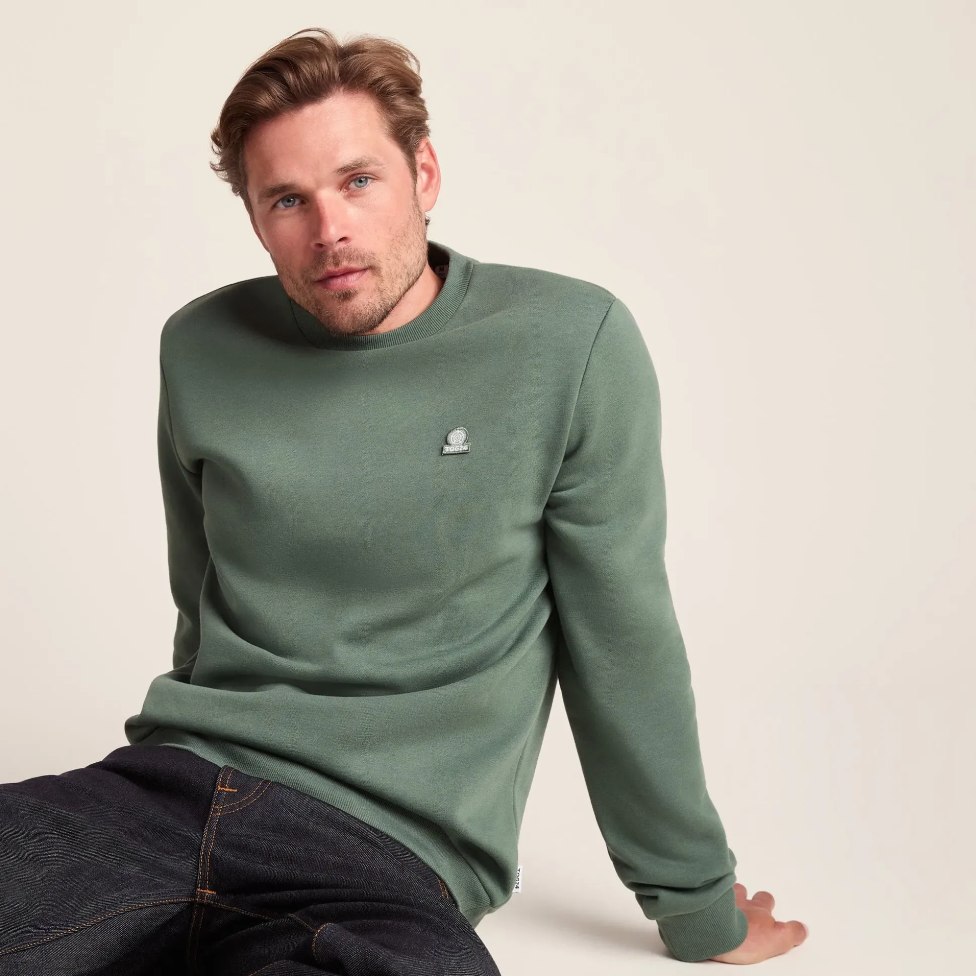 Mellor Mens Supersoft Cotton Rich Sweat - Light Forest