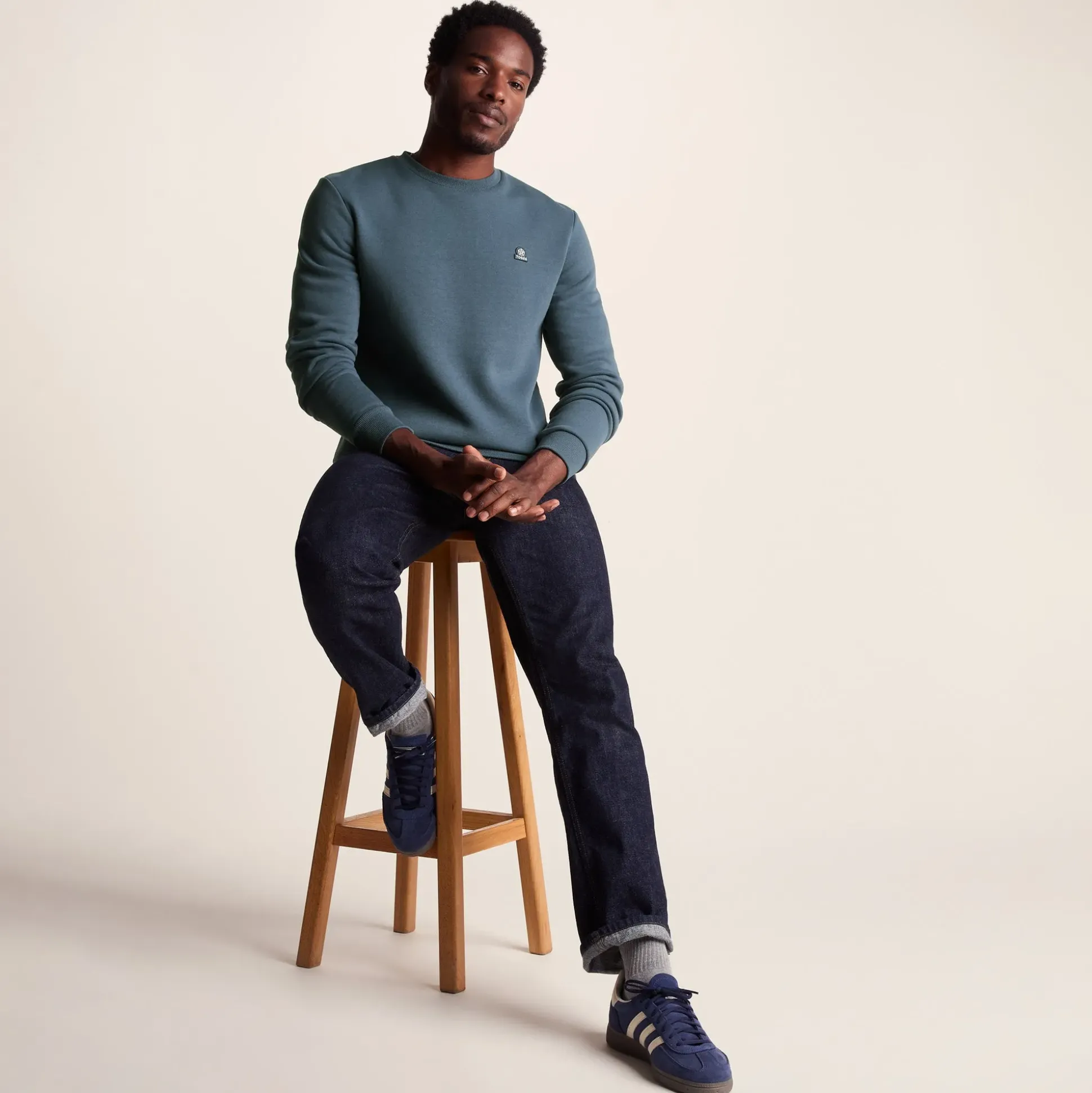 Mellor Mens Supersoft Cotton Rich Sweat - Arctic Blue