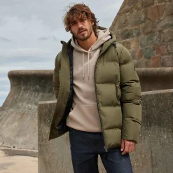 Menka Mens Shower Resistant Insulated Jacket - Khaki