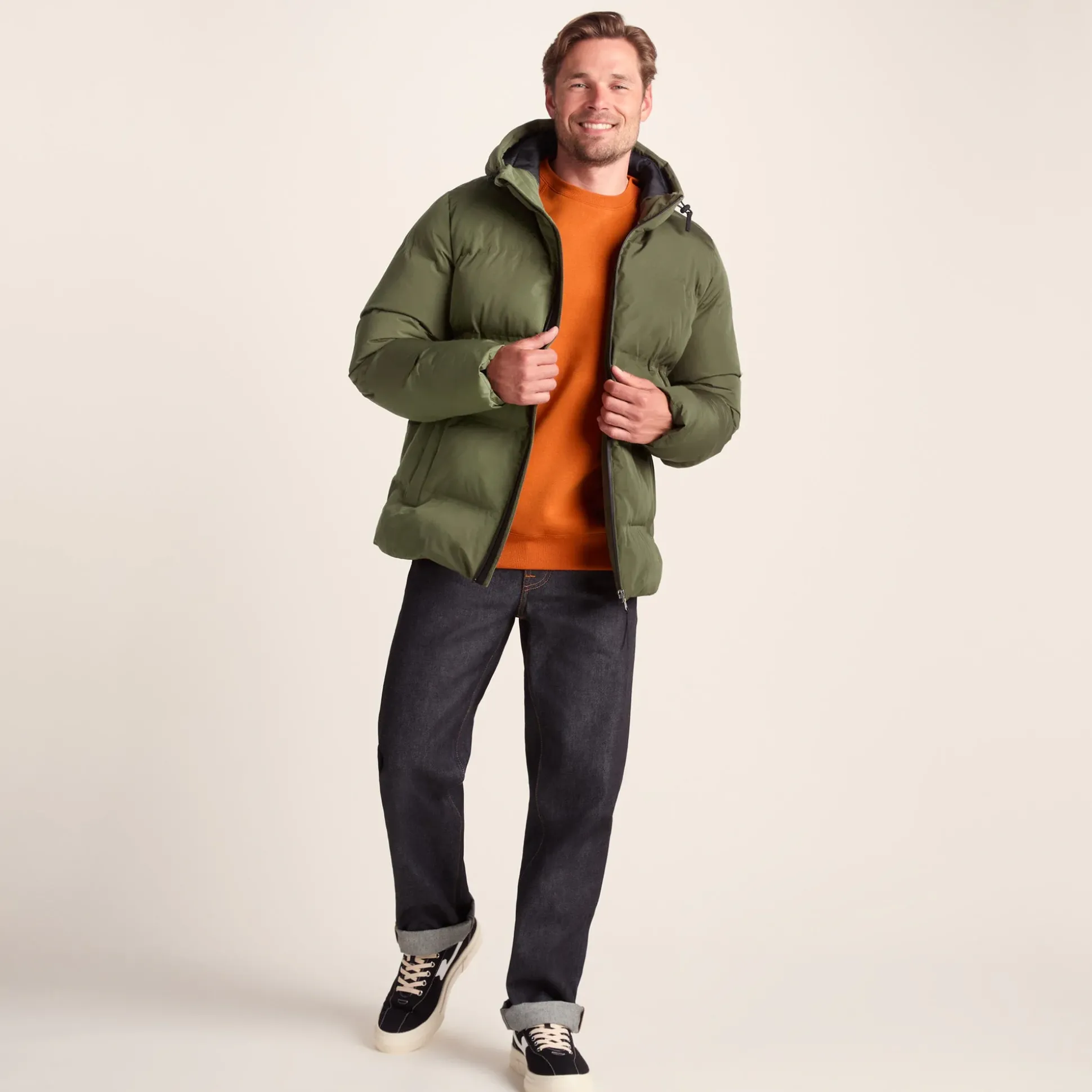 Menka Mens Shower Resistant Insulated Jacket - Khaki