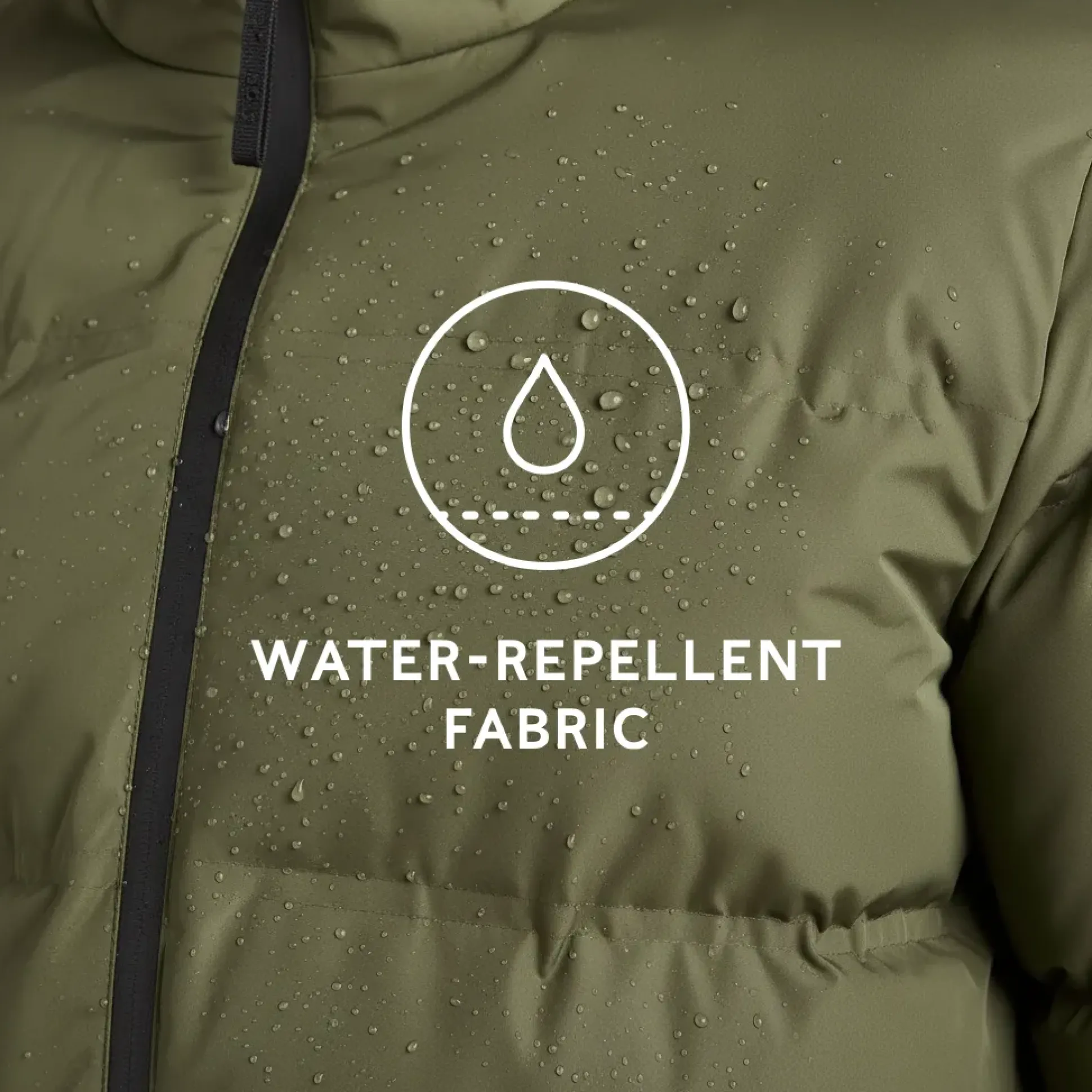 Menka Mens Shower Resistant Insulated Jacket - Khaki