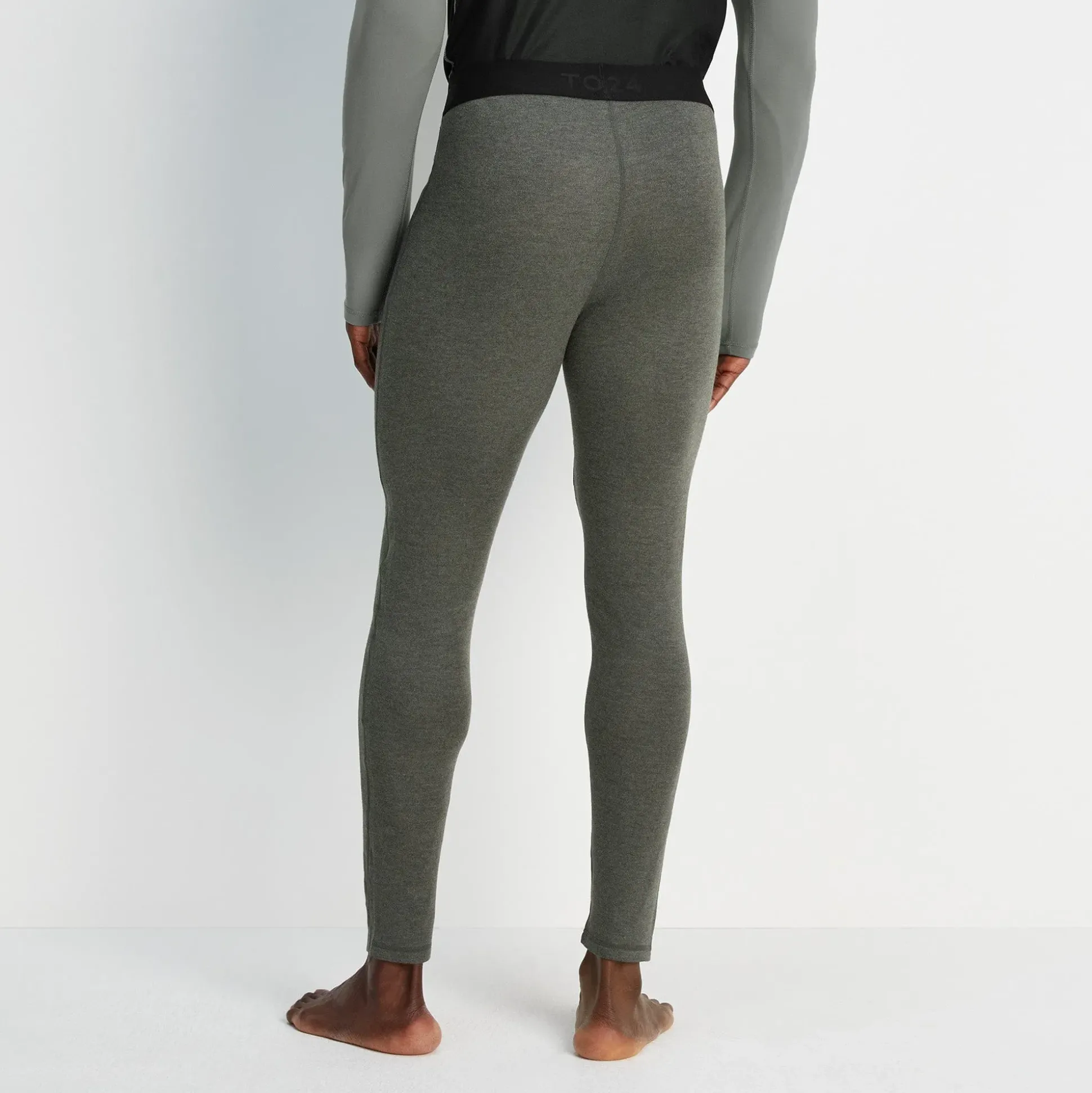 Meru Mens Cashmere Touch Base Layer Leggings - Dark Grey Marl