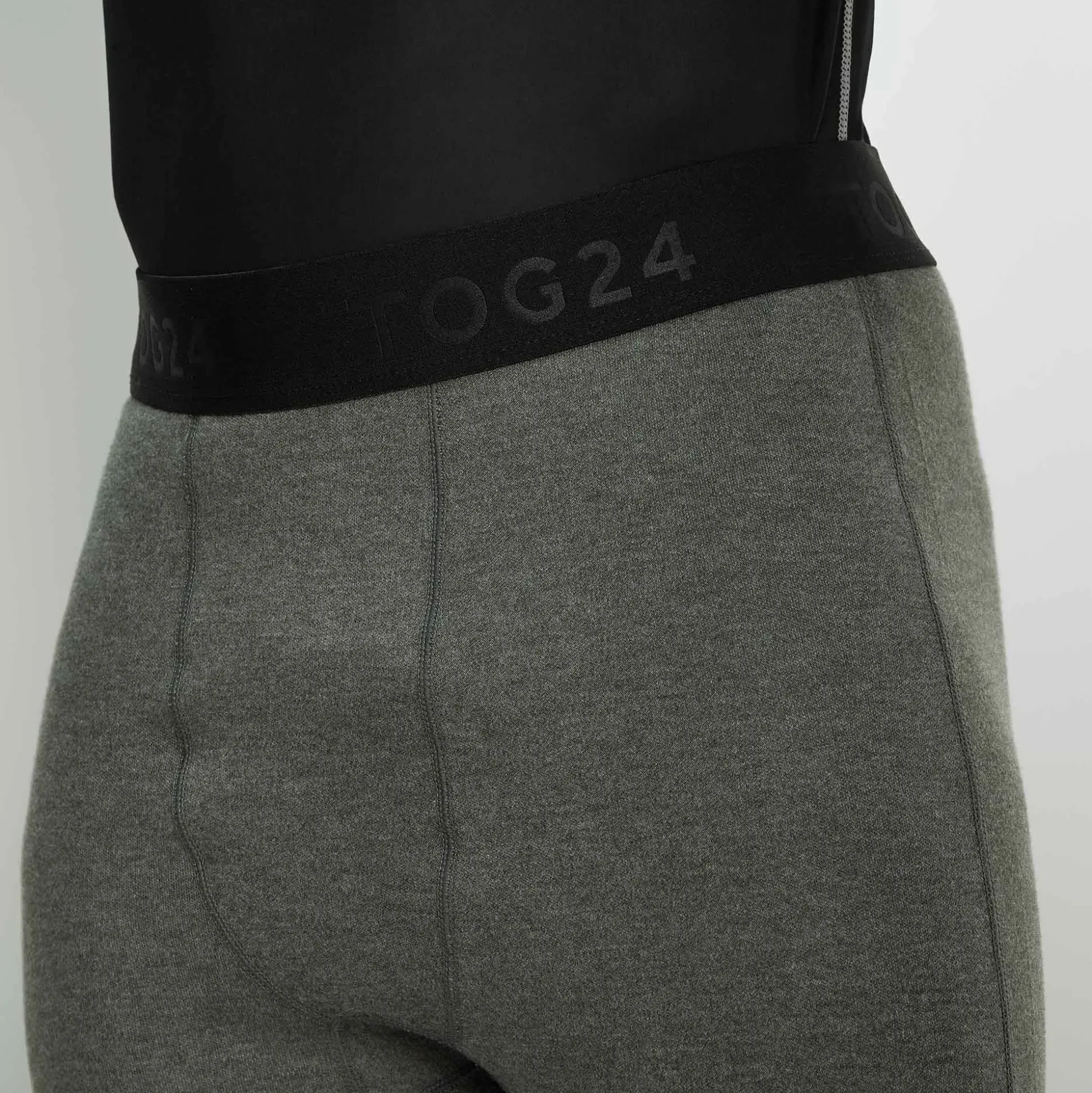 Meru Mens Cashmere Touch Base Layer Leggings - Dark Grey Marl