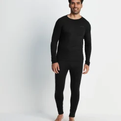 Meru Mens Cashmere Touch Base Layer Set - Black