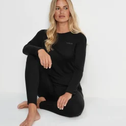 Meru Womens Cashmere Touch Base Layer Set - Black