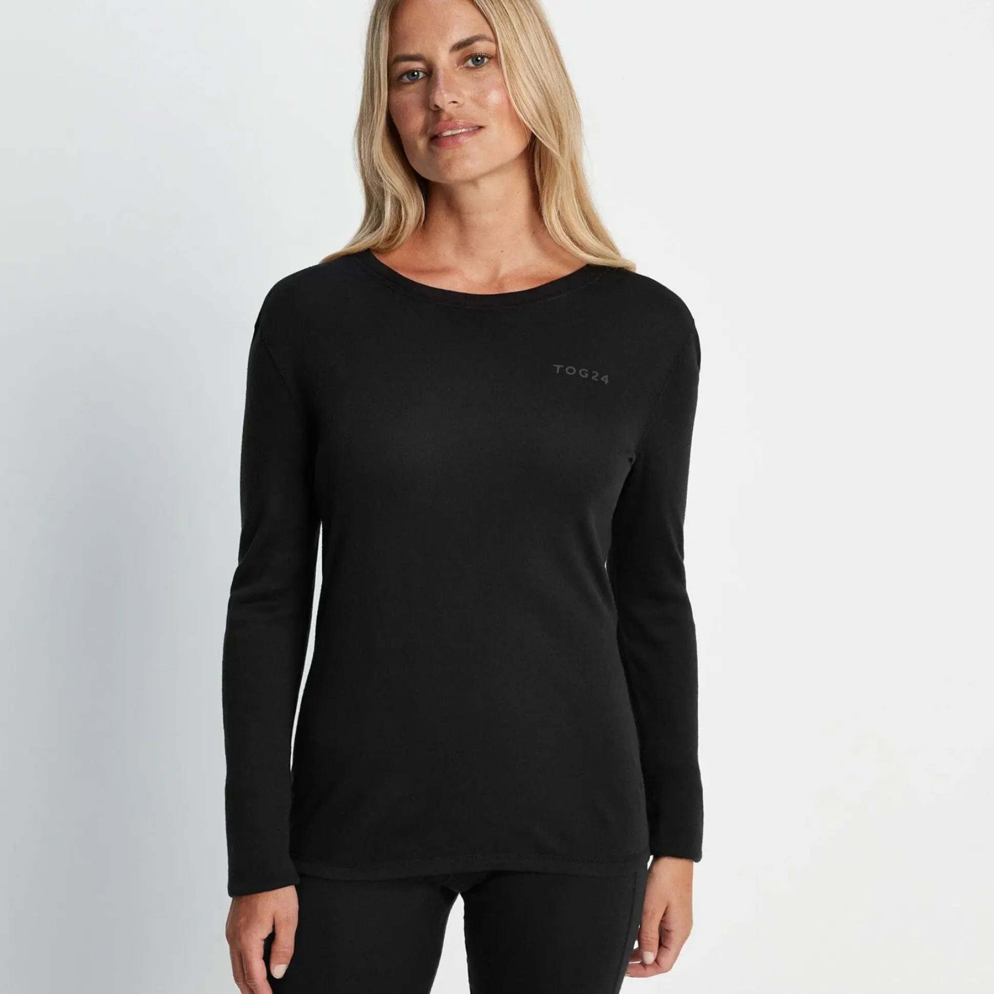 Meru Womens Cashmere Touch Base Layer Set - Black