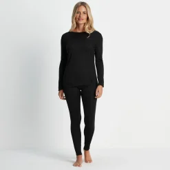 Meru Womens Cashmere Touch Base Layer Set - Black