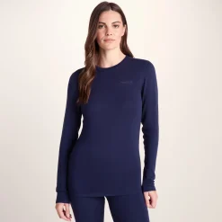 Meru Womens Cashmere Touch Crew Neck Base Layer - Oxford Blue
