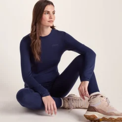 Meru Womens Cashmere Touch Crew Neck Base Layer - Oxford Blue