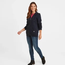 Mia Womens Supersoft Zip Hoody - Dark Indigo