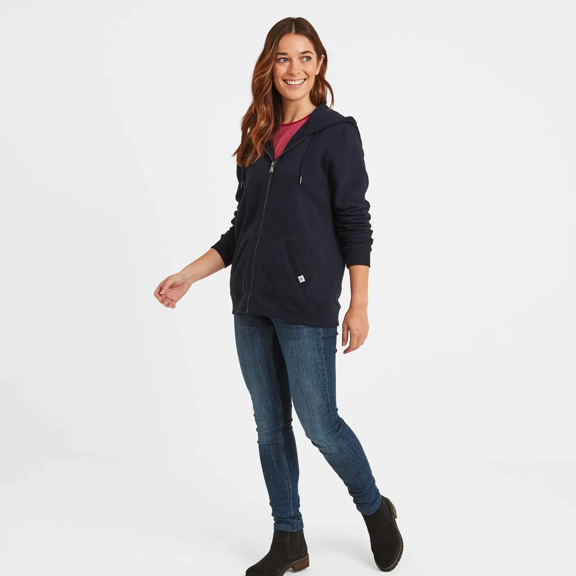 Mia Womens Supersoft Zip Hoody - Dark Indigo