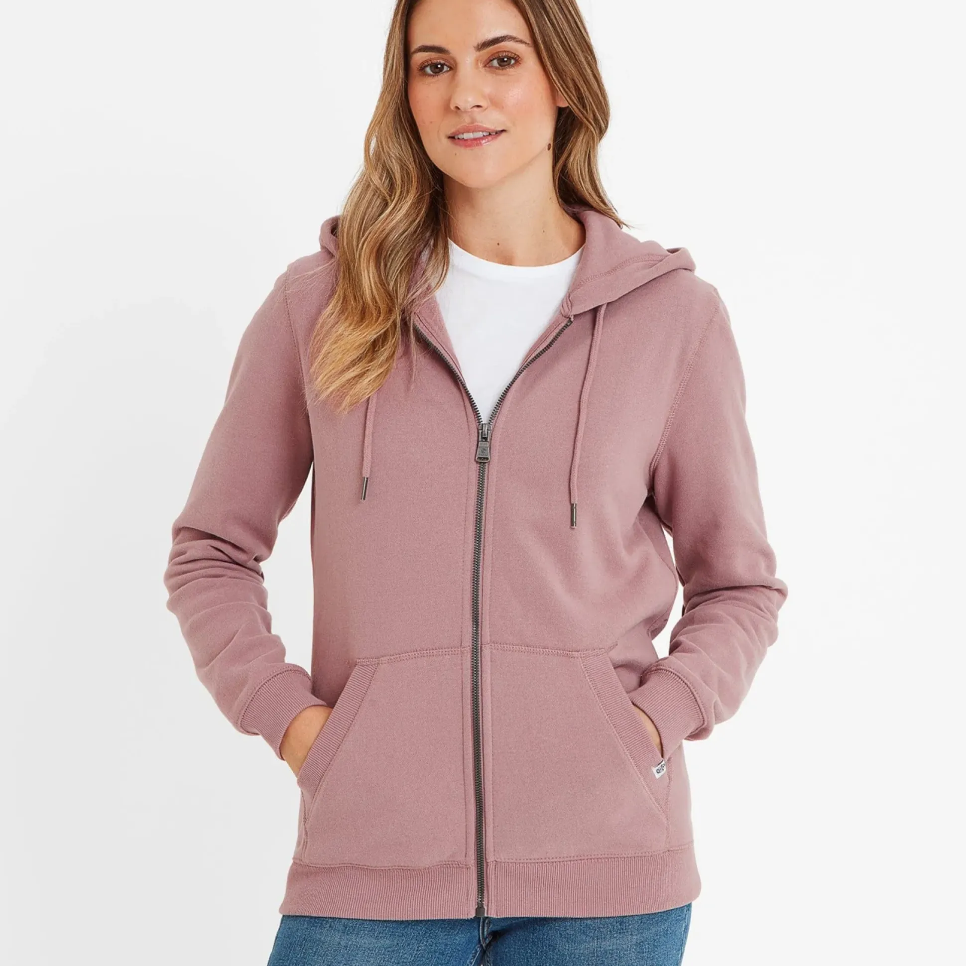 Mia Womens Supersoft Zip Hoody - Faded Pink