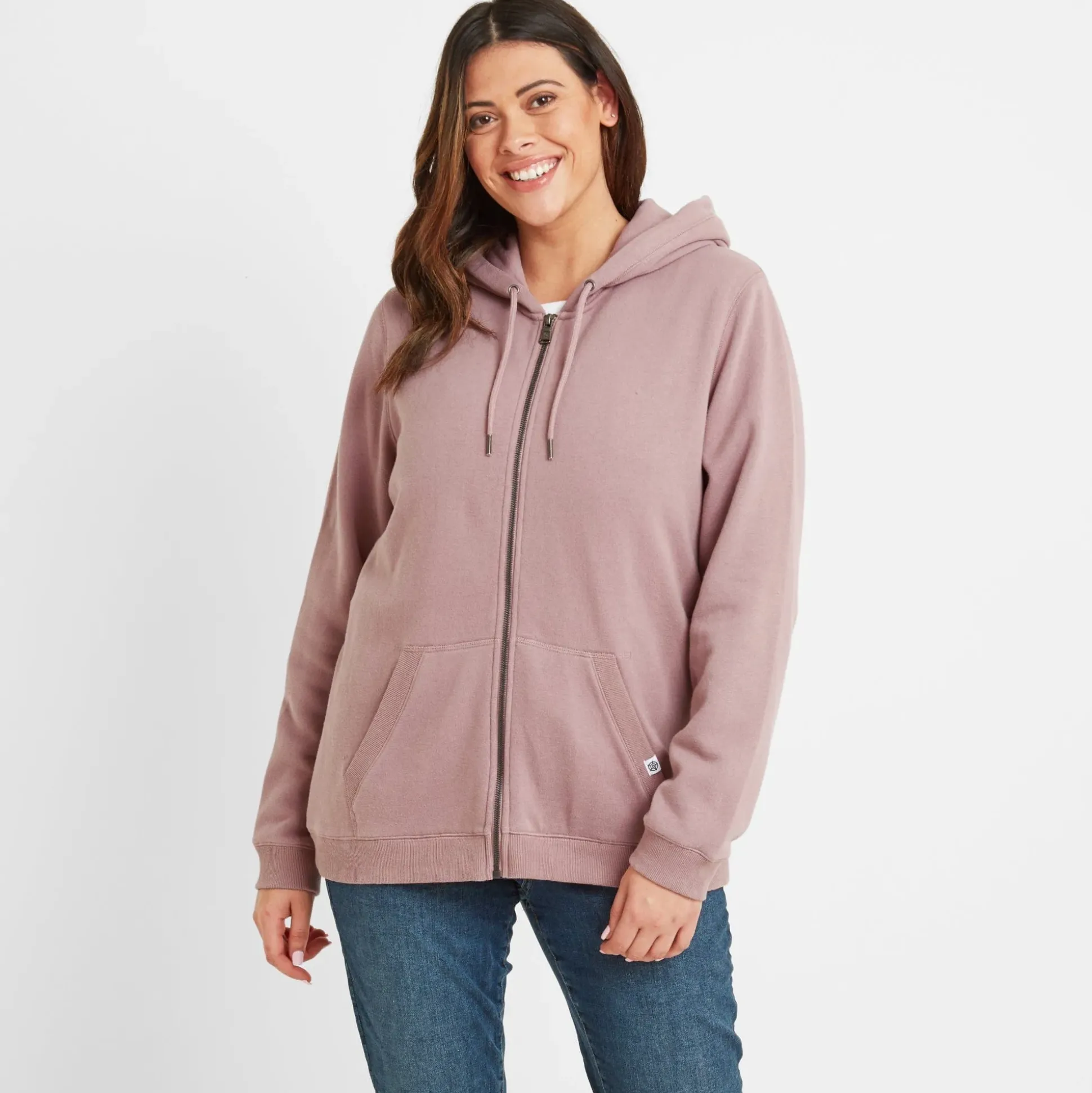 Mia Womens Supersoft Zip Hoody - Faded Pink