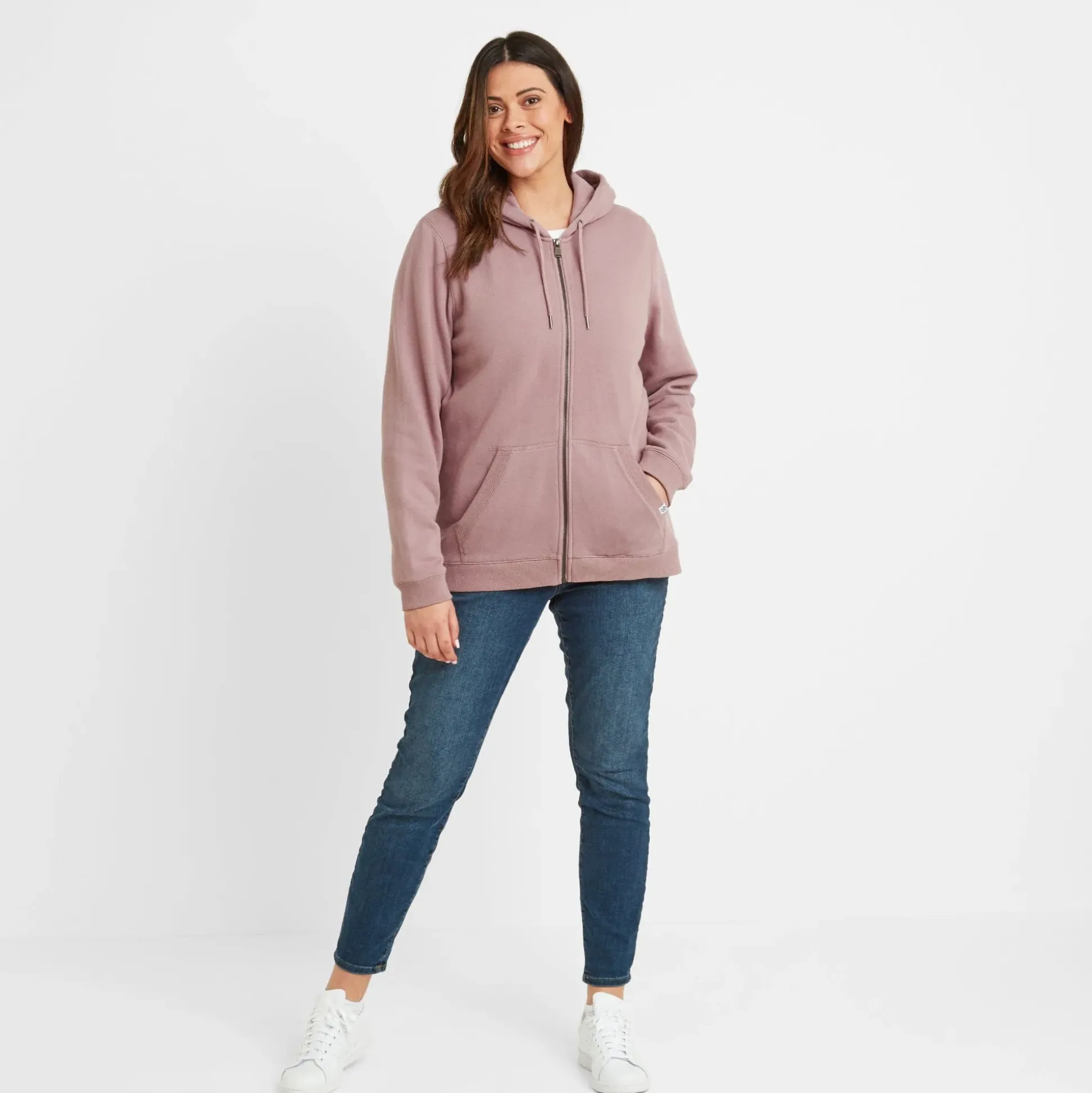 Mia Womens Supersoft Zip Hoody - Faded Pink