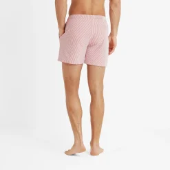 Micah Mens Swimming Shorts - Washed Red Stripe
